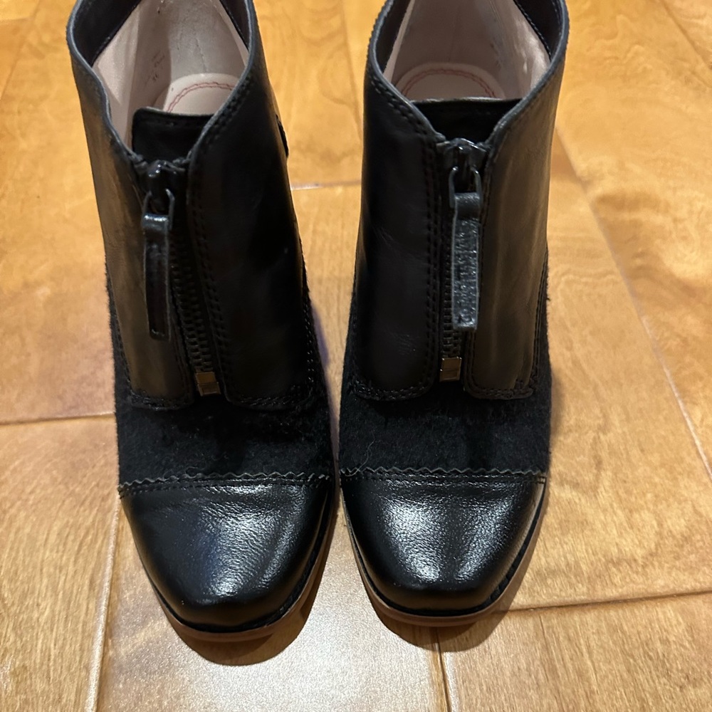 Tracy by Plenty Reese Black Wedge Booties.